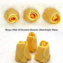 Mango Yellow Orange 3D Sugar Non-Wired Roses  3 SHADES 4 SIZES