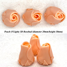Peach Orange 3D Sugar Non-Wired Roses  3 SHADES 4 SIZES