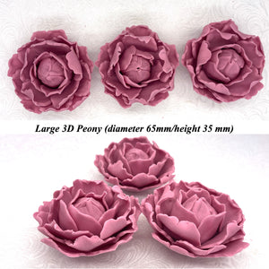 Dusky Mauve 3D Non-Wired Large Sugar Peonies
