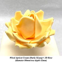Orange Egg Yellow Wired XLarge+ (Super) 3D Sugar Roses Larger Petal 80 mm