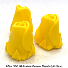 Yellow 3D Sugar Non-Wired Roses  3 SHADES 4 SIZES