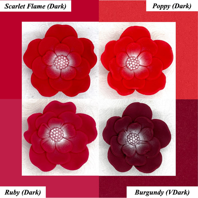Red Cake Flowers Edible Wedding Cake Birthday Cake Decoration Pearl Centre Sugar Flowers 55mm