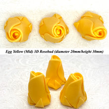 Bright Egg Yellow Orange 3D Sugar Non-Wired Roses  3 SHADES 4 SIZES