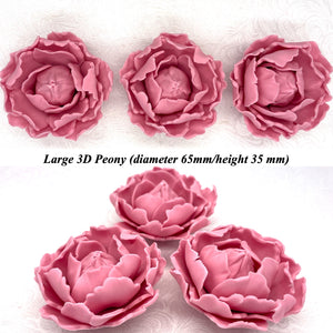 Dusky Pink 3D Non-Wired Large Sugar Peonies
