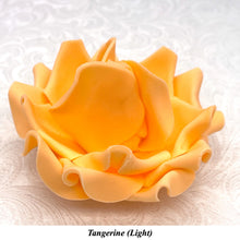 Orange Egg Yellow Non-Wired XLarge+ (Super) 3D Sugar Roses Larger Petal 75mm