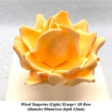 Orange Egg Yellow Wired XLarge+ (Super) 3D Sugar Roses Larger Petal 80 mm