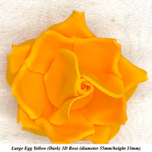 Large Bright Egg Yellow Orange 3D Non-Wired Sugar Roses in 3 tones 55mm