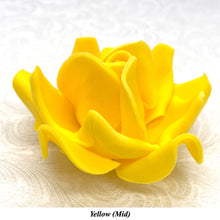 Large Yellow 3D Non-Wired Sugar Roses in 3 tones 55mm