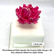 Wired White Sparkle-Tip Pink Roses Sugar Roses Large & XLarge+ Sizes