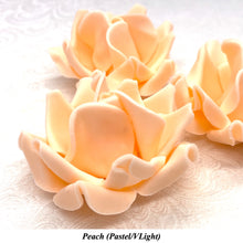 Large Peach Orange 3D Non-Wired Sugar Roses in 3 tones 55mm