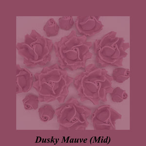 Dusky Mauve 3D Sugar Non-Wired Roses  3 SHADES 4 SIZES