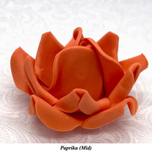 Large Burnt Orange Paprika 3D Non-Wired Sugar Roses in 3 tones 55mm