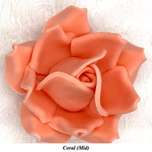 Large Coral Orange 3D Non-Wired Sugar Roses in 3 tones 55mm