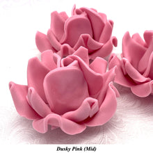 Large Dusky PInk 3D Non-Wired Sugar Roses in 3 tones 55mm