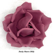 Large Deep Dusky Mauve Wine 3D Non-Wired Sugar Roses in 3 tones 55mm