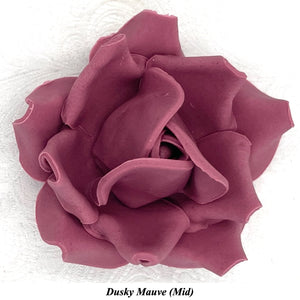 Large Deep Dusky Mauve Wine 3D Non-Wired Sugar Roses in 3 tones 55mm