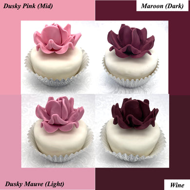 Non-Wired Dusky Pink Petite Large 3D Sugar Roses Smaller Petal 50mm
