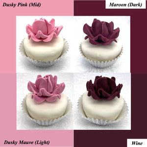 Non-Wired Dusky Pink Petite Large 3D Sugar Roses Smaller Petal 50mm
