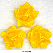 Large Yellow 3D Non-Wired Sugar Roses in 3 tones 55mm
