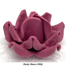 Large Deep Dusky Mauve Wine 3D Non-Wired Sugar Roses in 3 tones 55mm