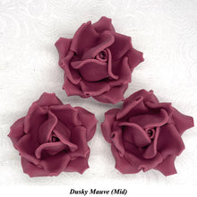 Large Deep Dusky Mauve Wine 3D Non-Wired Sugar Roses in 3 tones 55mm