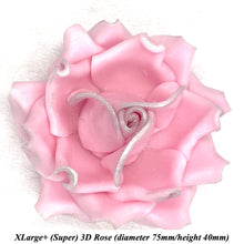 Light Silver Sparkle-Tip Pink Sugar Roses 3SIZES NON WIRED White/Pink Sparkle Tip Options