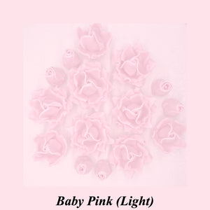 Non-Wired Baby Pink 3D Sugar Roses  3 SHADES 4 SIZES