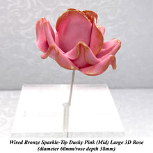 Wired Bronze Sparkle-Tip Dusky Pink Roses Sugar Roses Large & XLarge+ Sizes