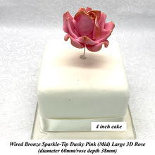Wired Bronze Sparkle-Tip Dusky Pink Roses Sugar Roses Large & XLarge+ Sizes