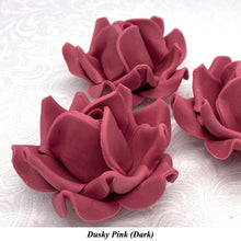 Large Dusky PInk 3D Non-Wired Sugar Roses in 3 tones 55mm