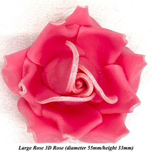 Champagne Sparkle-Tip Pink Sugar Roses 3SIZES NON WIRED Silver/Gold Sparkle Tip Options