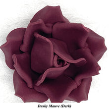 Large Deep Dusky Mauve Wine 3D Non-Wired Sugar Roses in 3 tones 55mm