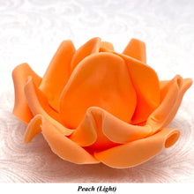 Large Peach Orange 3D Non-Wired Sugar Roses in 3 tones 55mm