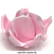 Gold Sparkle-Tip Pink 3D Non-Wired Large Sugar Peonies