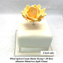 Orange Egg Yellow Wired XLarge+ (Super) 3D Sugar Roses Larger Petal 80 mm