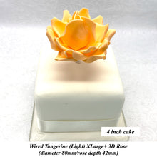 Orange Egg Yellow Wired XLarge+ (Super) 3D Sugar Roses Larger Petal 80 mm
