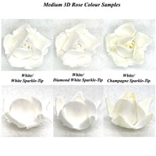 White Sparkle-Tip White 3D Non-Wired Large Sugar Peonies