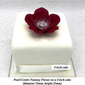 Red Cake Flowers Edible Wedding Cake Birthday Cake Decoration Pearl Centre Sugar Flowers 55mm