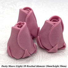 Dusky Mauve 3D Sugar Non-Wired Roses  3 SHADES 4 SIZES