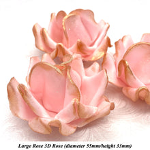 Rose Gold Sparkle-Tip Pink Sugar Roses 3SIZES NON WIRED White/Pink Sparkle Tip Options