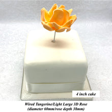 Orange Egg Yellow Wired Large 3D Sugar Roses Standard Petal 60 mm