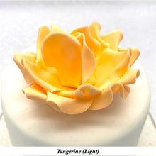 Orange Egg Yellow Non-Wired XLarge+ (Super) 3D Sugar Roses Larger Petal 75mm