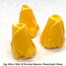 Bright Egg Yellow Orange 3D Sugar Non-Wired Roses  3 SHADES 4 SIZES