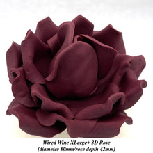 Dusky Pink Wired XLarge+ (Super) 3D Sugar Roses Larger Petal 80 mm