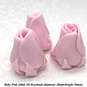 Non-Wired Baby Pink 3D Sugar Roses  3 SHADES 4 SIZES