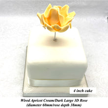 Orange Egg Yellow Wired Large 3D Sugar Roses Standard Petal 60 mm