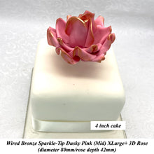 Wired Bronze Sparkle-Tip Dusky Pink Roses Sugar Roses Large & XLarge+ Sizes