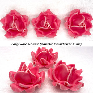 Champagne Sparkle-Tip Pink Sugar Roses 3SIZES NON WIRED Silver/Gold Sparkle Tip Options