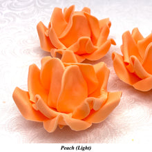 Large Peach Orange 3D Non-Wired Sugar Roses in 3 tones 55mm
