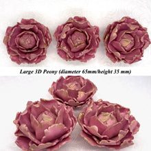 Vintage Gold Sparkle-Tip Dusky Mauve 3D Non-Wired Large Sugar Peonies
